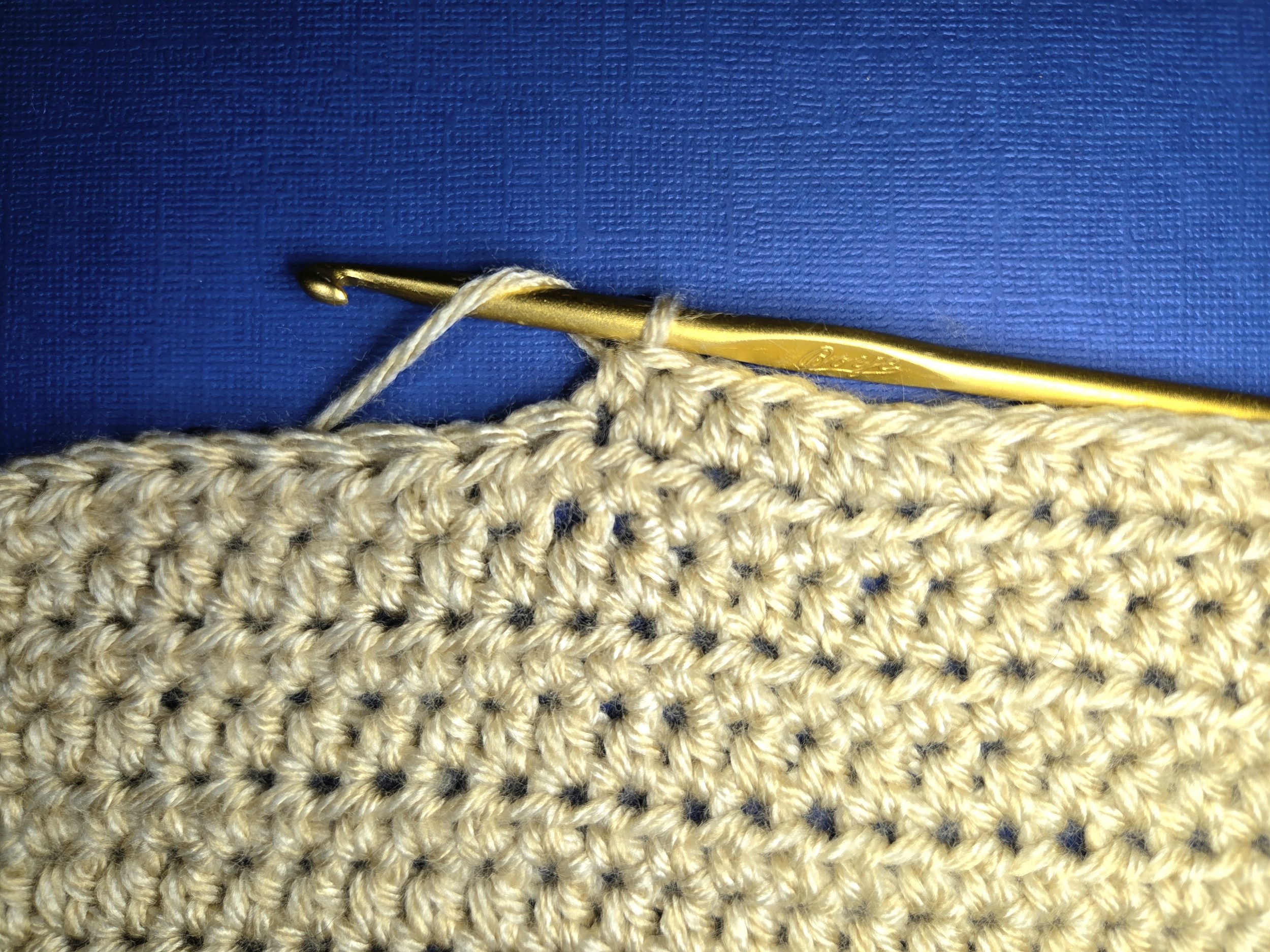half double crochet calming stitch yarn over