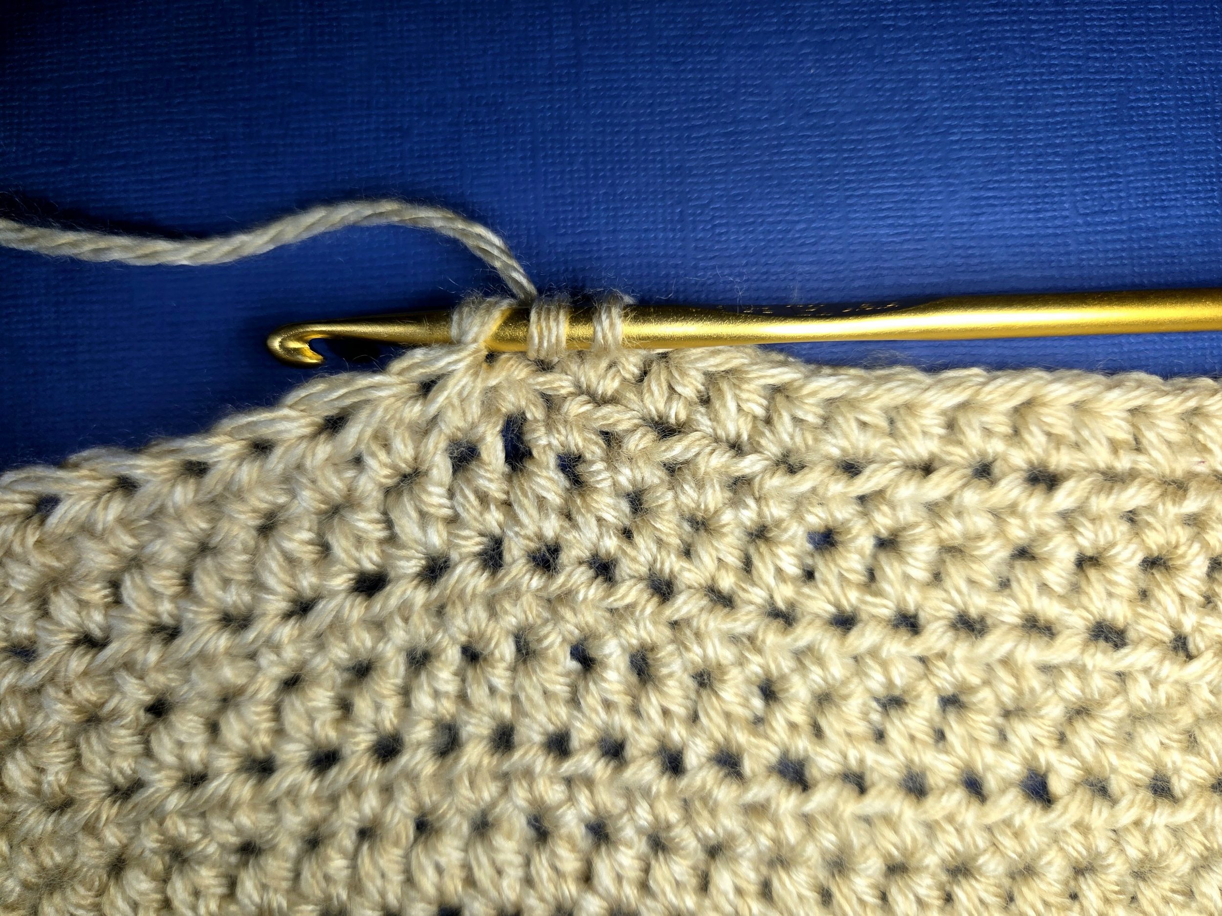 half double crochet calming stitch insert stitch