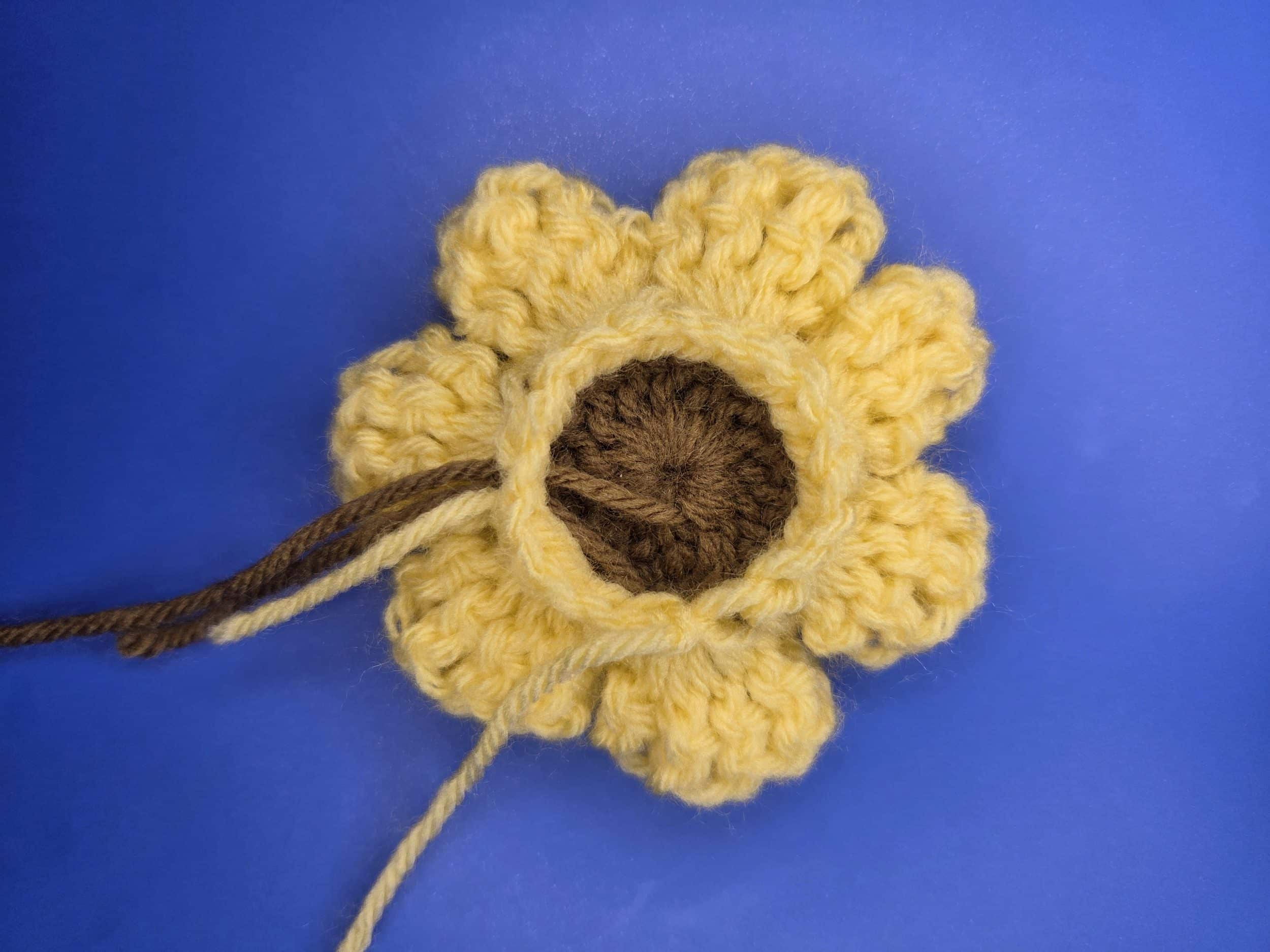 Completed round 3 of free flower granny square pattern.