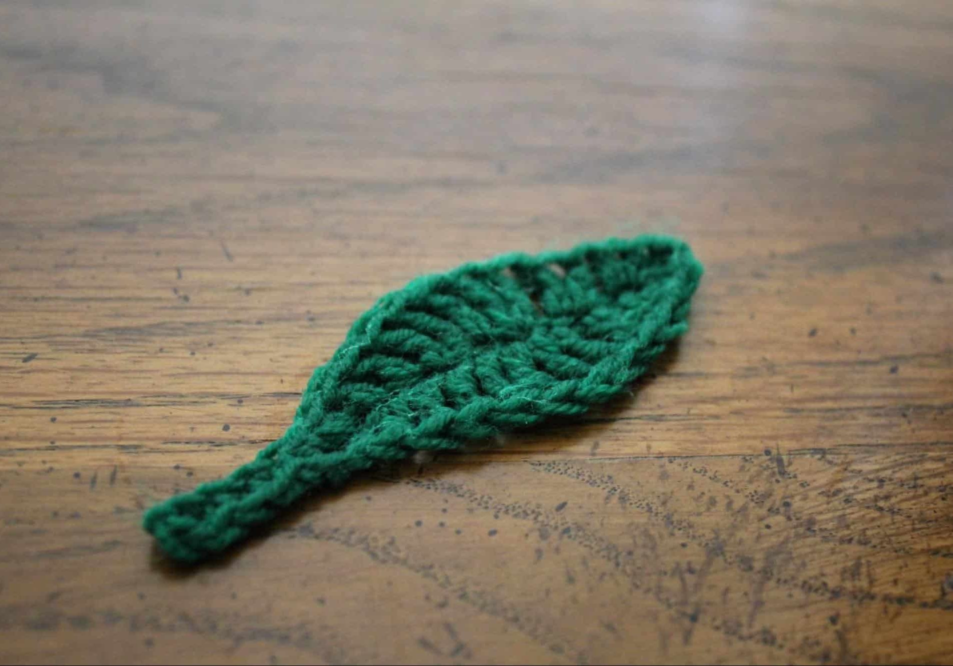 Leaf close-up motif crocheted leaf motif for woodland dishcloth hanger